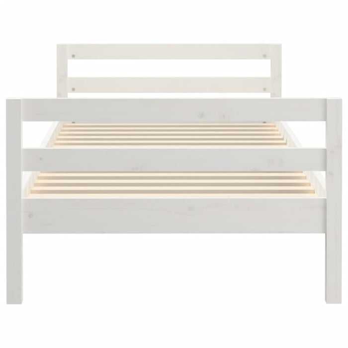 Bed Frame White 90x200 cm Solid Wood Pine.