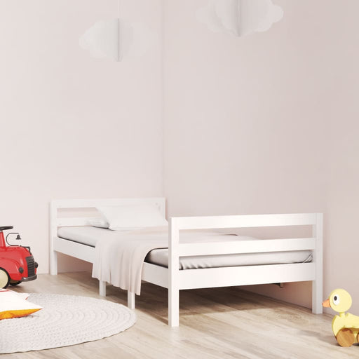 Bed Frame White 90x190 cm 3FT Single Solid Wood Pine.