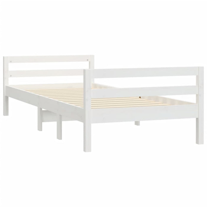 Bed Frame White 75x190 cm 2FT6 Small Single Solid Wood Pine.