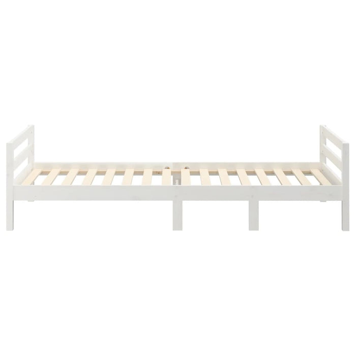 Bed Frame White 75x190 cm 2FT6 Small Single Solid Wood Pine.