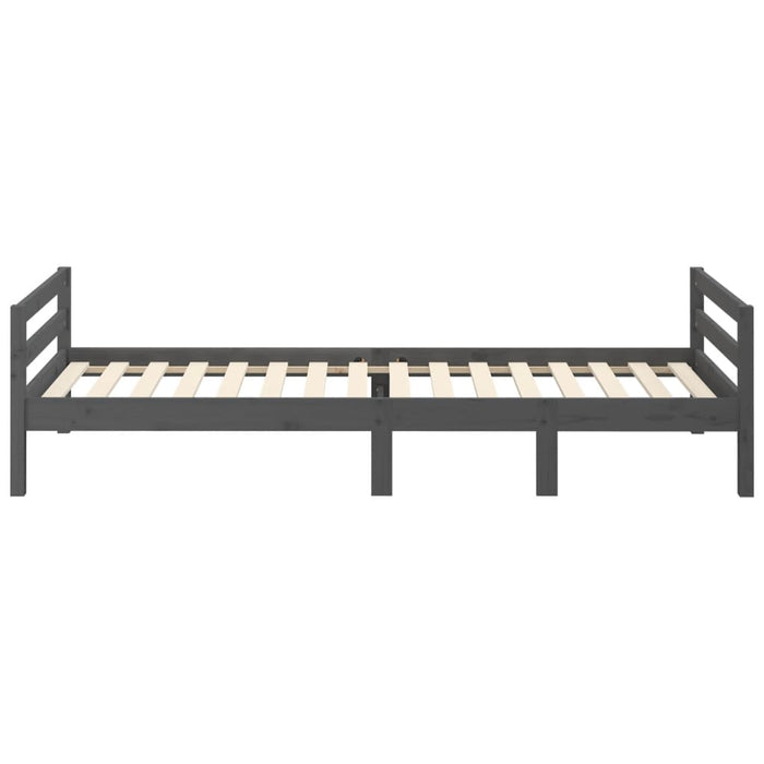 Bed Frame Grey 75x190 cm 2FT6 Small Single Solid Wood Pine.