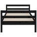 Bed Frame Black 75x190 cm 2FT6 Small Single Solid Wood Pine.