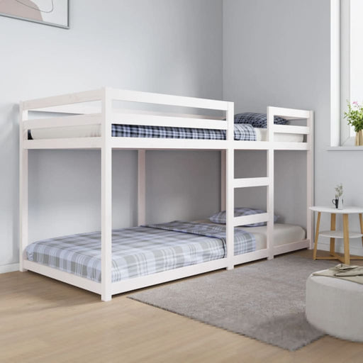 Bunk Bed White 90x200 cm Solid Wood Pine.