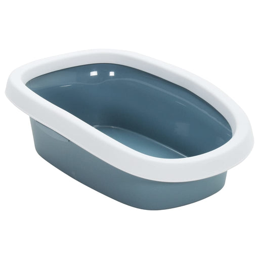 Cat Litter Tray White and Blue 58x39x17 cm PP.