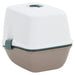 Cat Litter Tray with Cover White and Brown 58.5x39.5x43 cm PP.