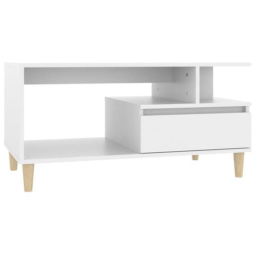 Coffee Table White 90x49x45 cm Engineered Wood.