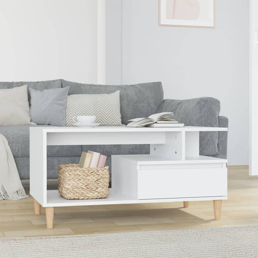 Coffee Table White 90x49x45 cm Engineered Wood.