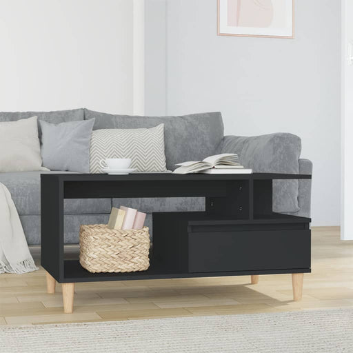 Coffee Table Black 90x49x45 cm Engineered Wood.