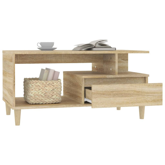 Coffee Table Sonoma Oak 90x49x45 cm Engineered Wood.