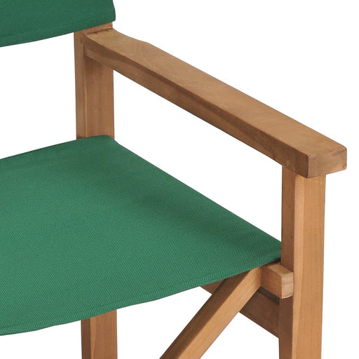 Director's Chairs 2 pcs Solid Teak Wood Green.