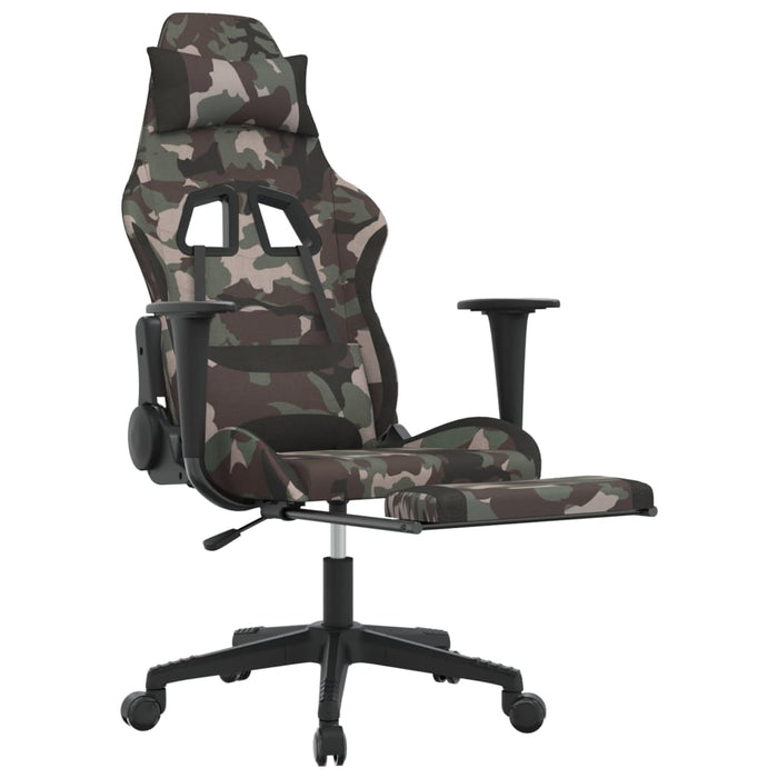 Gaming Chair with Footrest Camouflage and Black