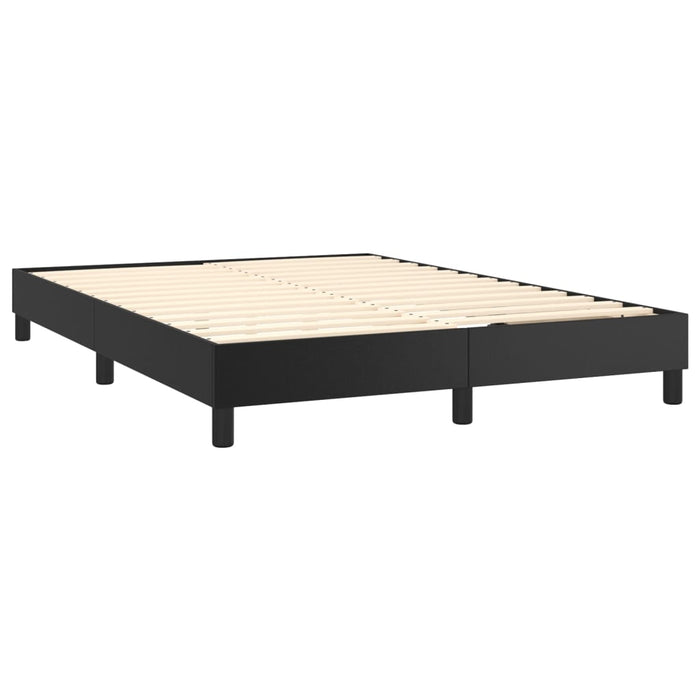 Box Spring Bed Frame Black 135x190 cm 4FT6 Double Faux Leather.