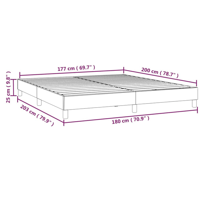 Box Spring Bed Frame White 180x200cm 6FT Super King Faux Leather.