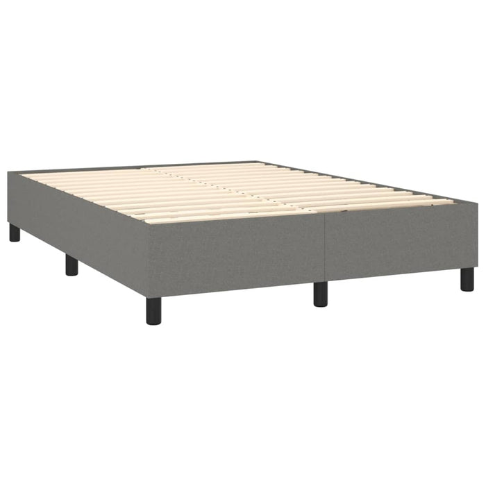 Box Spring Bed Frame Dark Grey 135x190 cm 4FT6 Double Fabric.