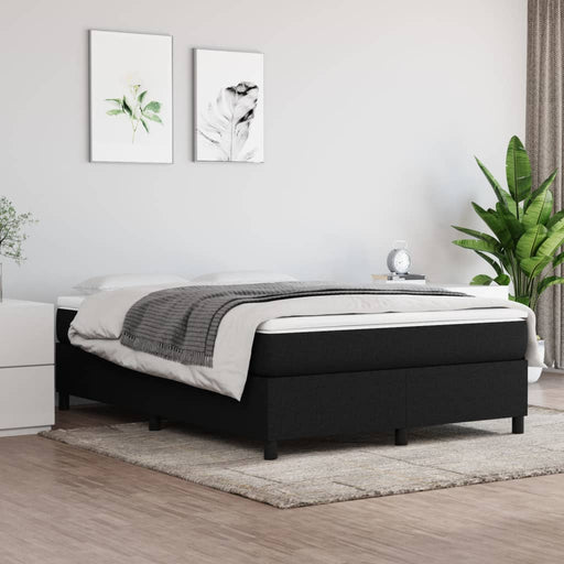 Box Spring Bed Frame Black 135x190 cm 4FT6 Double Fabric.
