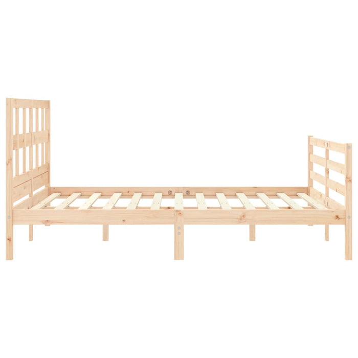 Bed Frame with Headboard Solid Wood 160 cm