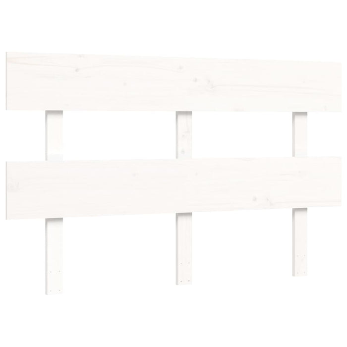 Bed Frame with Headboard White Solid Wood 140 cm