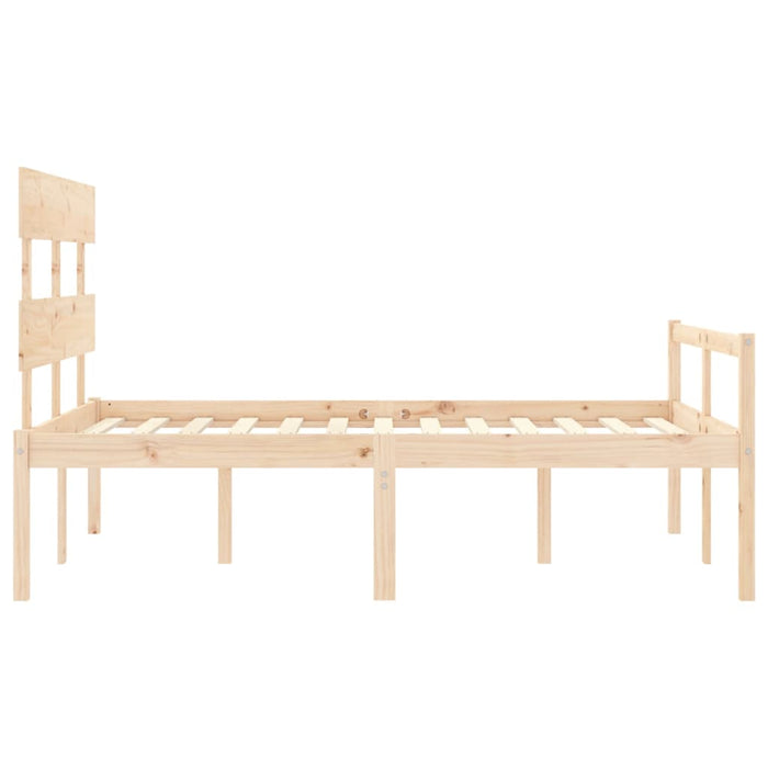 Bed Frame with Headboard Solid Wood 140 cm