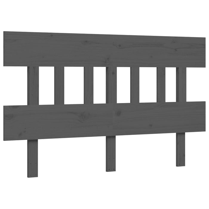 Bed Frame with Headboard Grey Solid Wood 120 cm