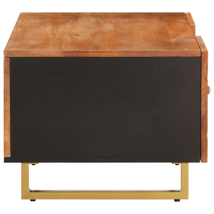 Coffee Table Brown and Black 100x54x40 cm Solid Wood Mango