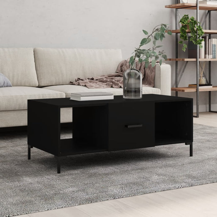 Coffee Table Black Engineered Wood 102 cm