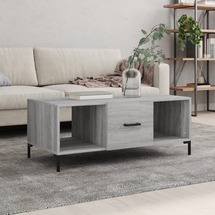 Coffee Table Grey Sonoma Engineered Wood 102 cm