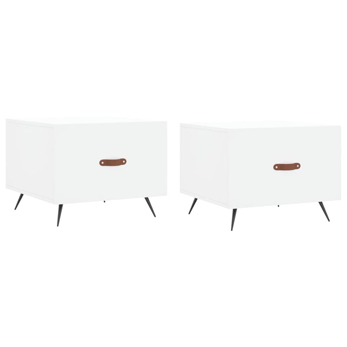 Coffee Tables 2 pcs White 50x50x40 cm Engineered Wood