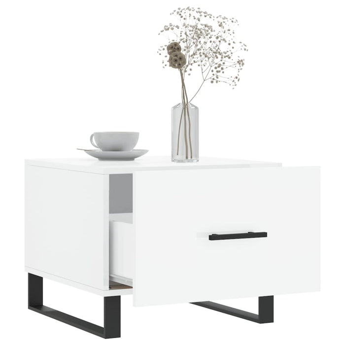 Coffee Tables 2pcs High Gloss White 50x50x40 cm Engineered Wood