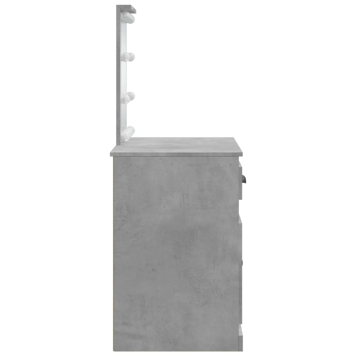 Dressing Table with LED Lights Concrete Grey 90x42x132.5 cm