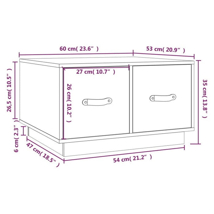 Coffee Table 60x53x35 cm Solid Wood Pine.