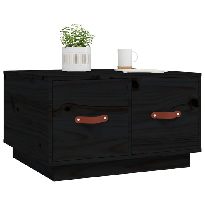 Coffee Table Black 60x53x35 cm Solid Wood Pine.