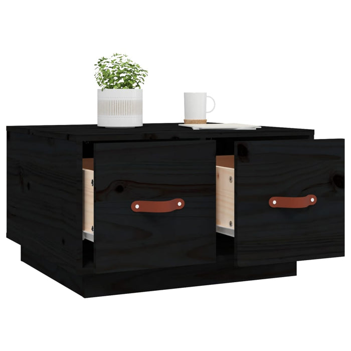 Coffee Table Black 60x53x35 cm Solid Wood Pine.