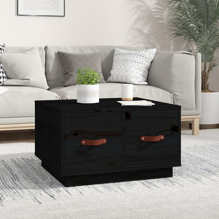 Coffee Table Black 60x53x35 cm Solid Wood Pine.