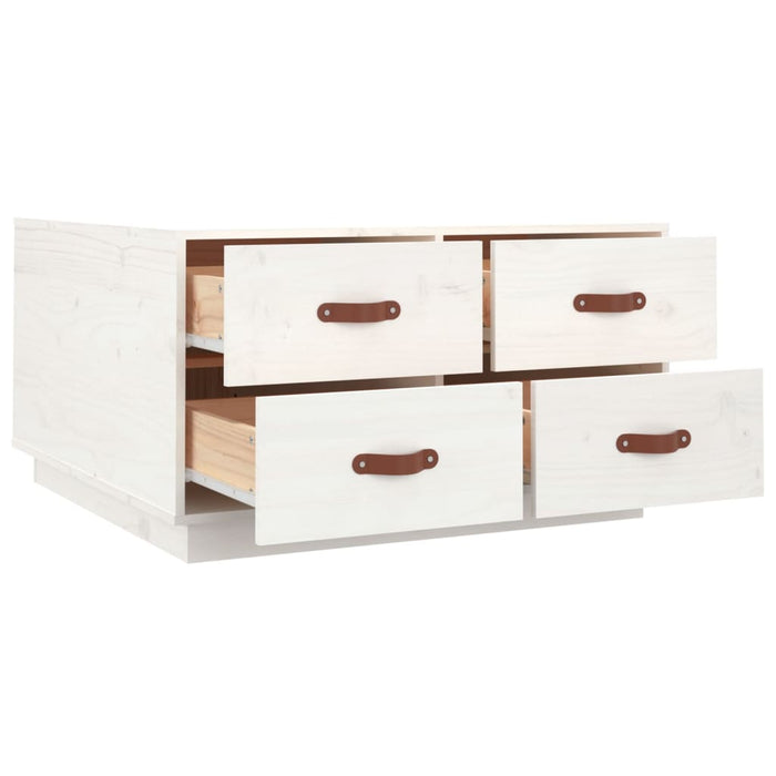 Coffee Table White 80x80x45 cm Solid Wood Pine.