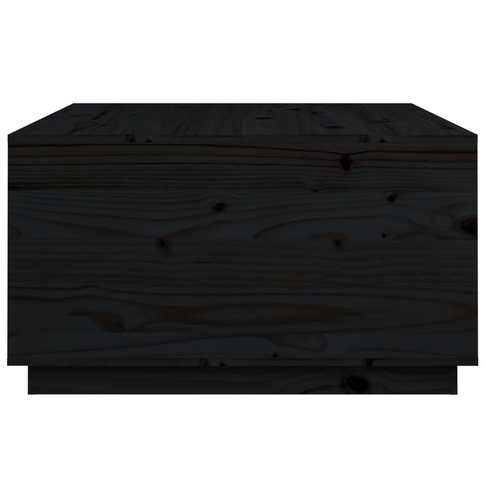 Coffee Table Black 80x80x45 cm Solid Wood Pine.