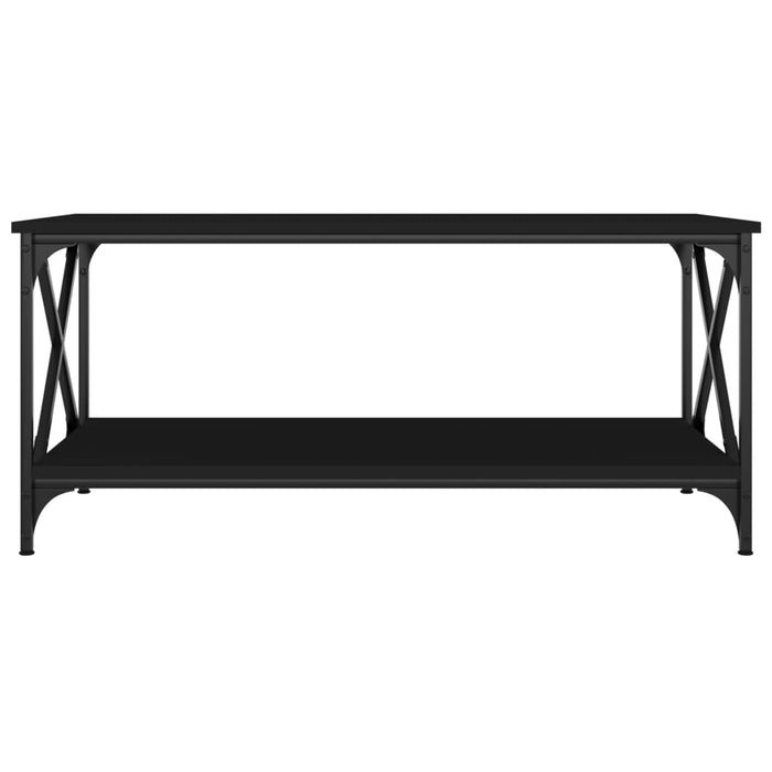 Coffee Table Black 100x50x45 cm Engineered Wood and Iron.