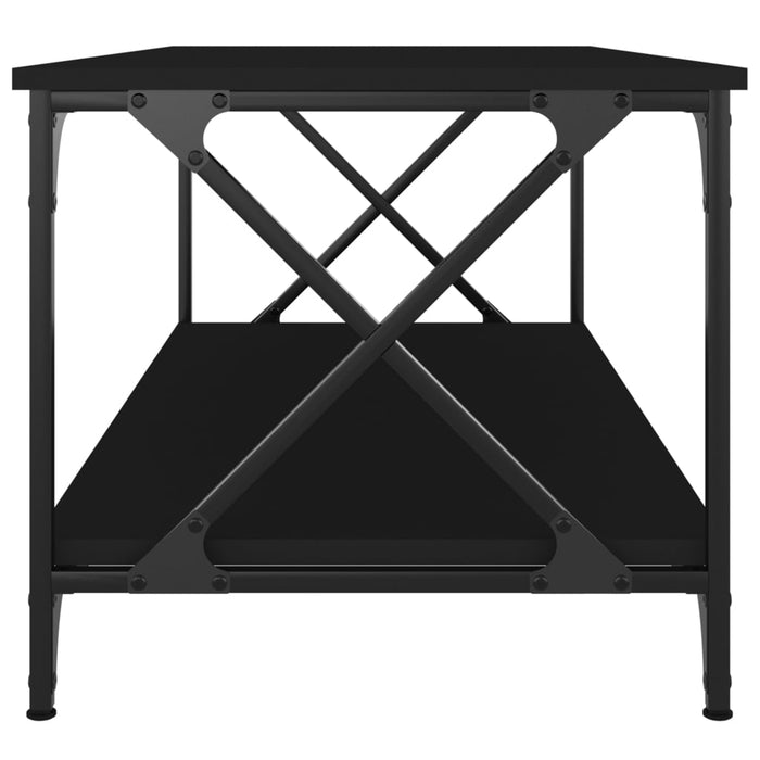 Coffee Table Black 100x50x45 cm Engineered Wood and Iron.
