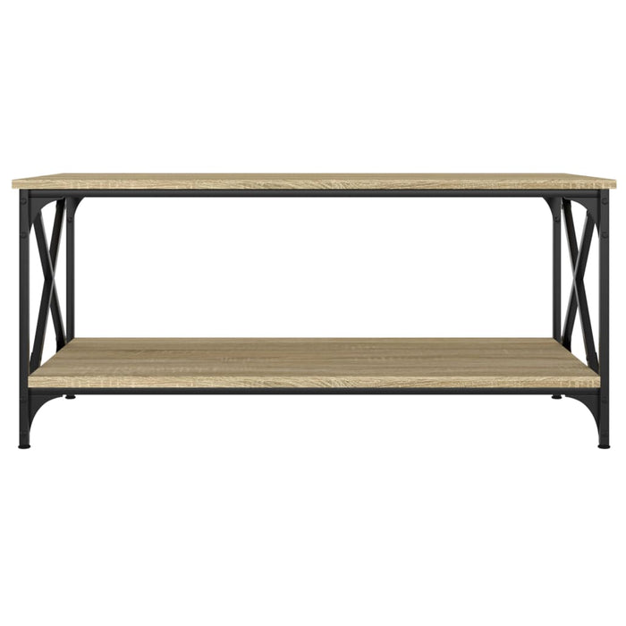 Coffee Table Sonoma Oak 100x50x45 cm Engineered Wood and Iron.