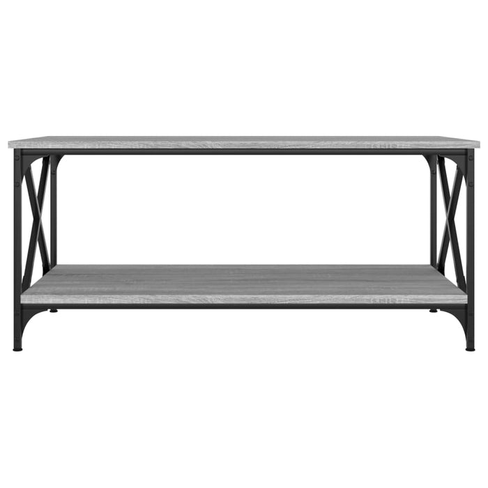 Coffee Table Grey Sonoma 100x50x45 cm Engineered Wood and Iron.