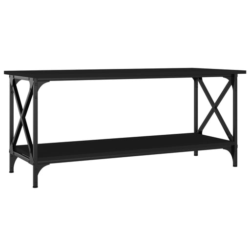 Coffee Table Black 100x45x45 cm Engineered Wood and Iron.