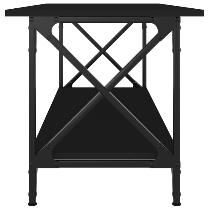 Coffee Table Black 100x45x45 cm Engineered Wood and Iron.
