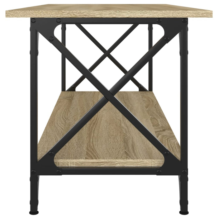 Coffee Table Sonoma Oak 100x45x45 cm Engineered Wood and Iron.