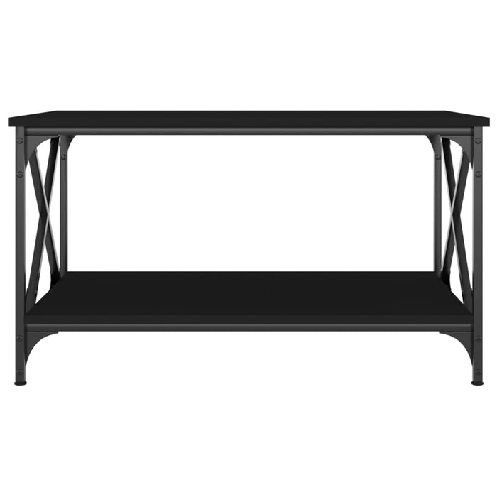 Coffee Table Black 80x50x45 cm Engineered Wood and Iron.