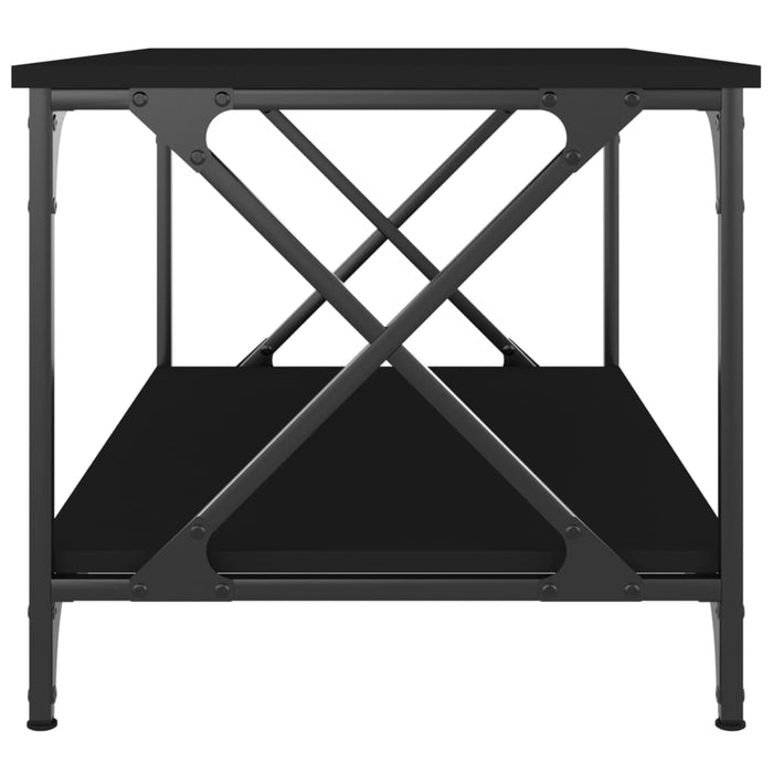 Coffee Table Black 80x50x45 cm Engineered Wood and Iron.