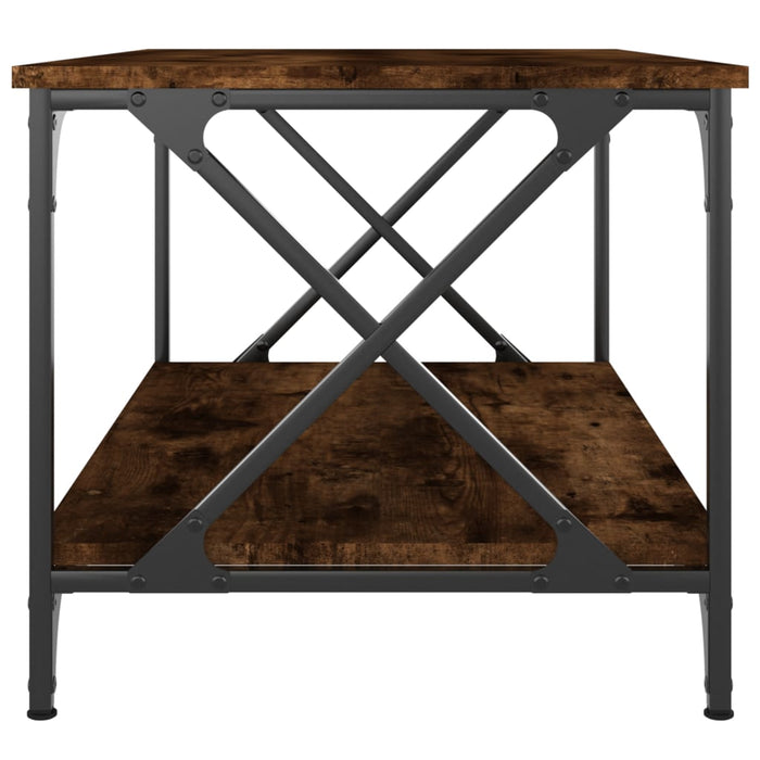 Coffee Table Smoked Oak 80x50x45 cm Engineered Wood and Iron.