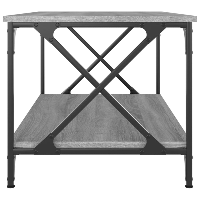 Coffee Table Grey Sonoma 80x50x45 cm Engineered Wood and Iron.