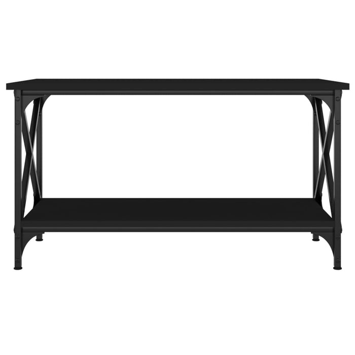 Coffee Table Black 80x45x45 cm Engineered Wood and Iron.