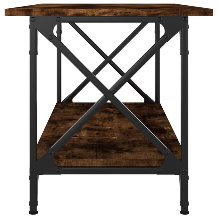 Coffee Table Smoked Oak 80x45x45 cm Engineered Wood and Iron.