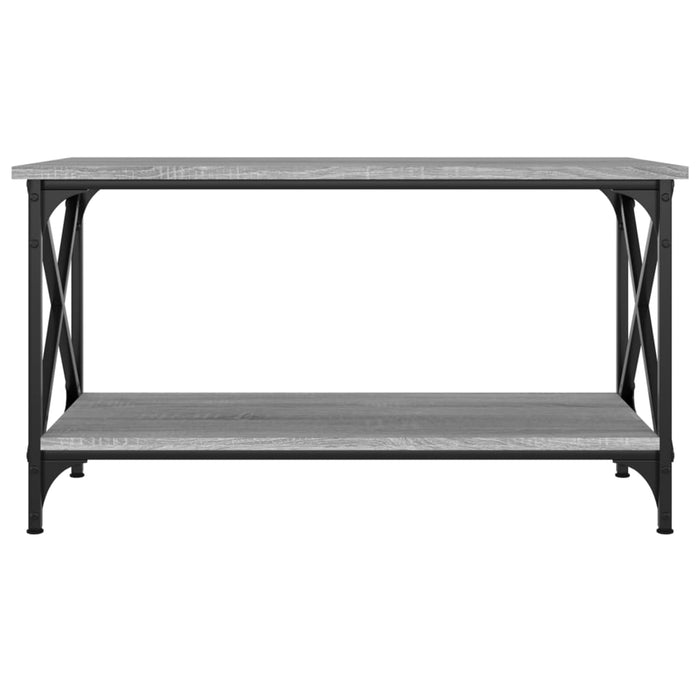 Coffee Table Grey Sonoma 80x45x45 cm Engineered Wood and Iron.