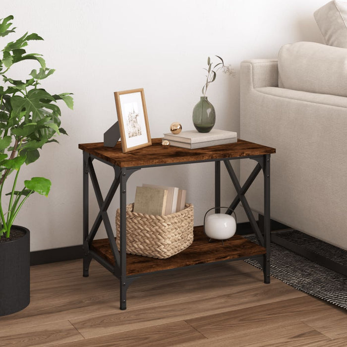 Side Table Smoked Oak 55x38x45 cm Engineered Wood.